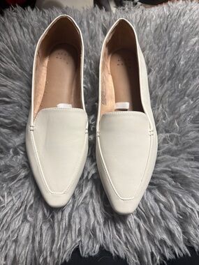 a new day White Pointed Slip-On Loafers